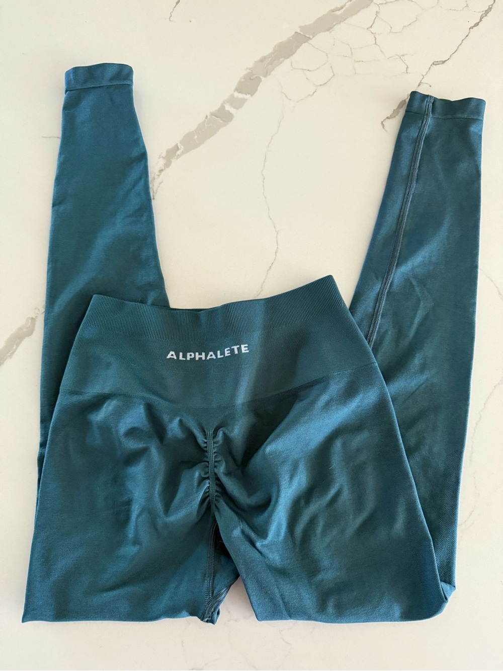 Alphalete Teal Ruched High-Waist Leggings